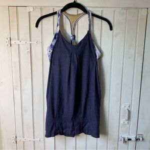Lululemon Women's Practice Freely Tank Top Size 6 Heathered Deep Indigo